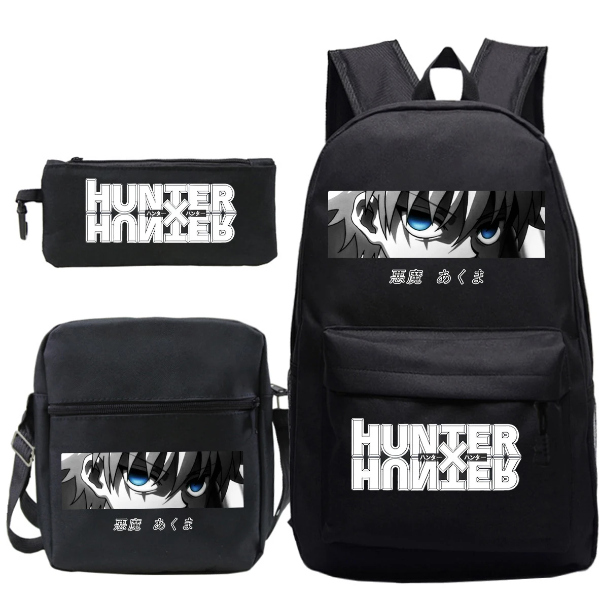 

Школьные ранцы Hunter X Hunter 3 шт./компл. для мальчиков и девочек, аниме рюкзак с пеналом, сумки на плечо, Детские рюкзаки