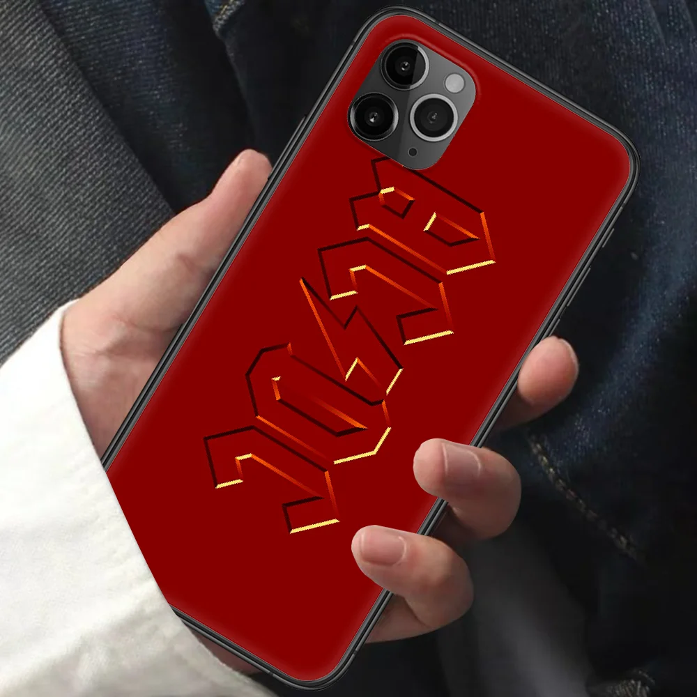 

AC Rock DC Band Phone Case For Iphone 11 12 Mini PRO XR X XS MAX 6 6s 7 8 Plus 5 5s SE 2020 black Bumper 3D Coque Trend Back Tpu