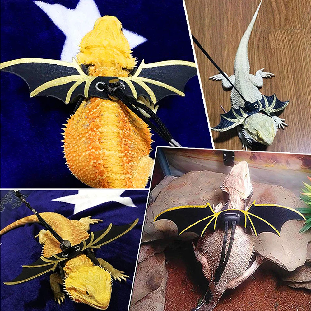 Новый Регулируемый бородатый поводок из кожи дракона с крутыми крыльями для