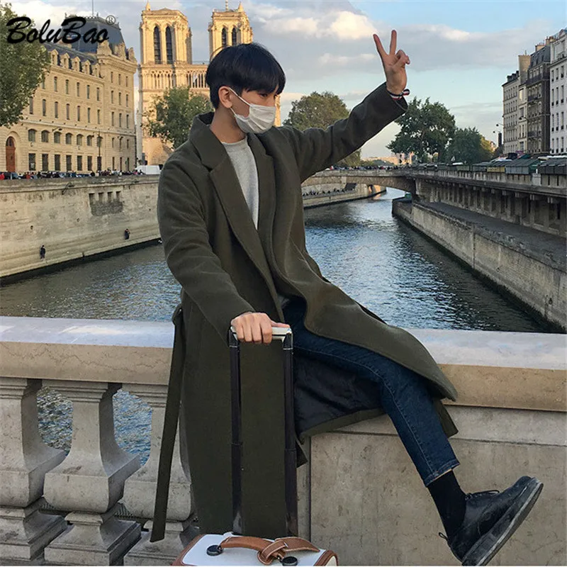 

BOLUBAO Brand New Wool Blend Coat Men Winter Men's Fashion Wild Overcoat Male Thicken Keep Warm Casual Wool Coats