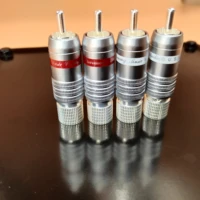 hi end 4pcs cmc 8236ag silver plated rca connector ofc ag plated hi fi audio rca connector connector for audio cables
