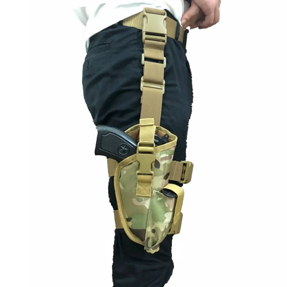 

Открытый тактический полиэстер левая/правая нога Страйкбол Пистолет Кобура универсальная нога пистолет сумка регулируемые ремни