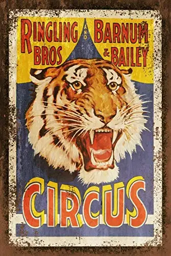 Цирковая металлическая жестяная вывеска barum 8x12 дюймов