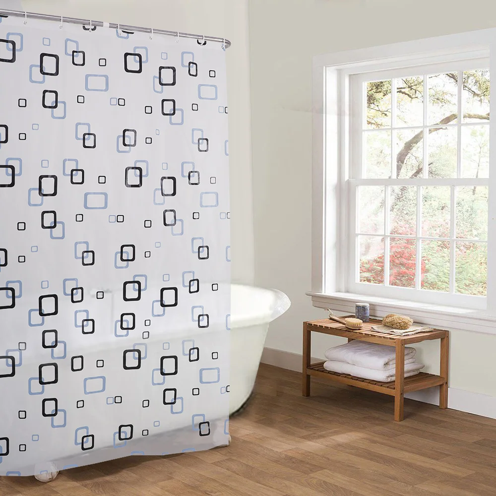 Водонепроницаемая клетчатая занавеска для душа в клетку 180*180 см | Дом и сад