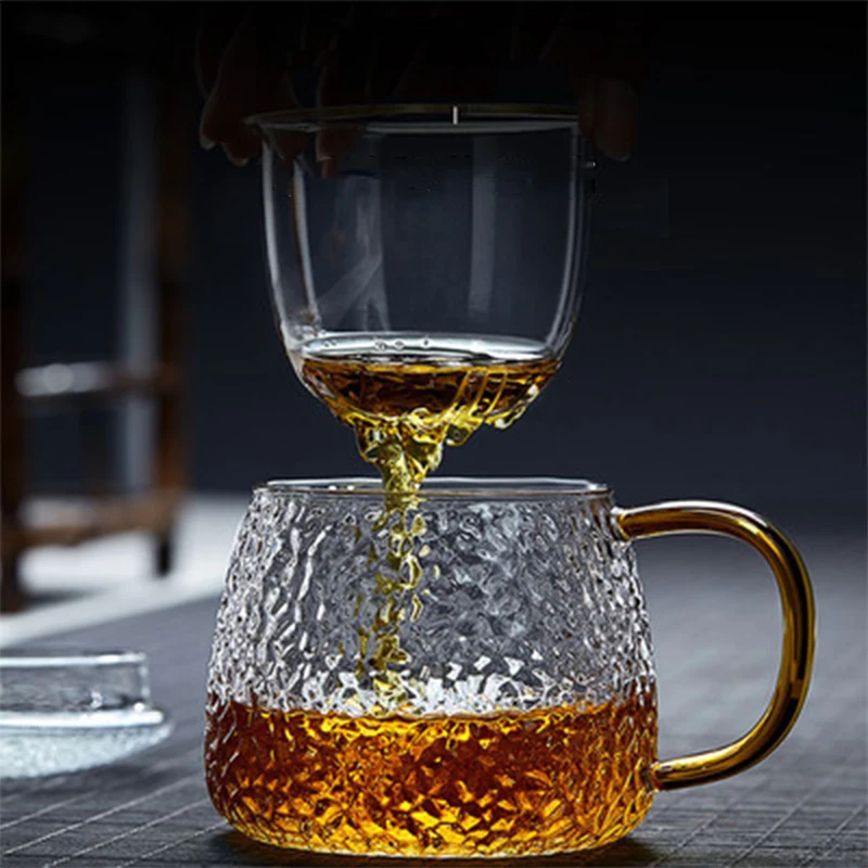 Бытовая стеклянная чайная чашка для плиты офисный термостойкий