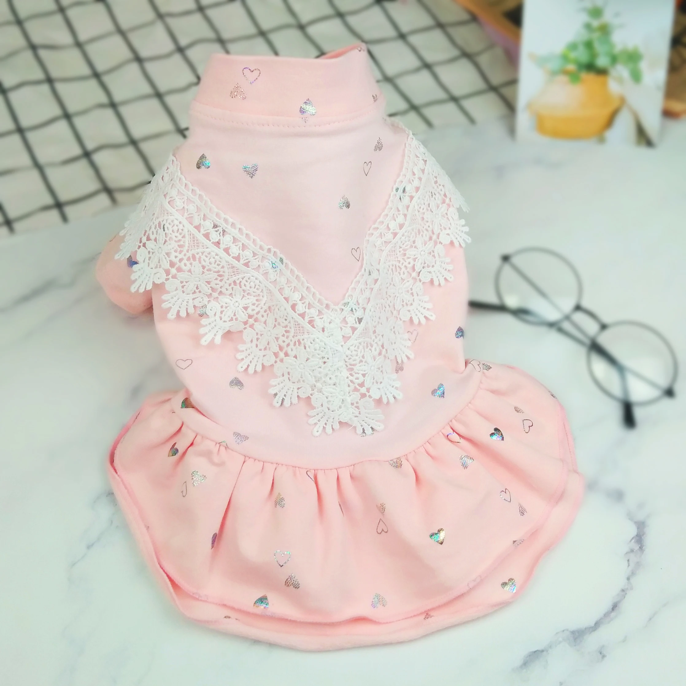 Осенне зимняя одежда для собак распродажа милое платье принцессы с принтом юбка