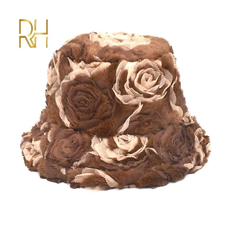 Теплая Бархатная Рыбацкая Кепка с надписью осенне зимняя Панама принтом Женская