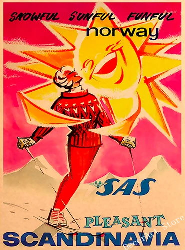 Картина на холсте лыжи в Австралии Новая Зеландия винтажные настенные постеры из