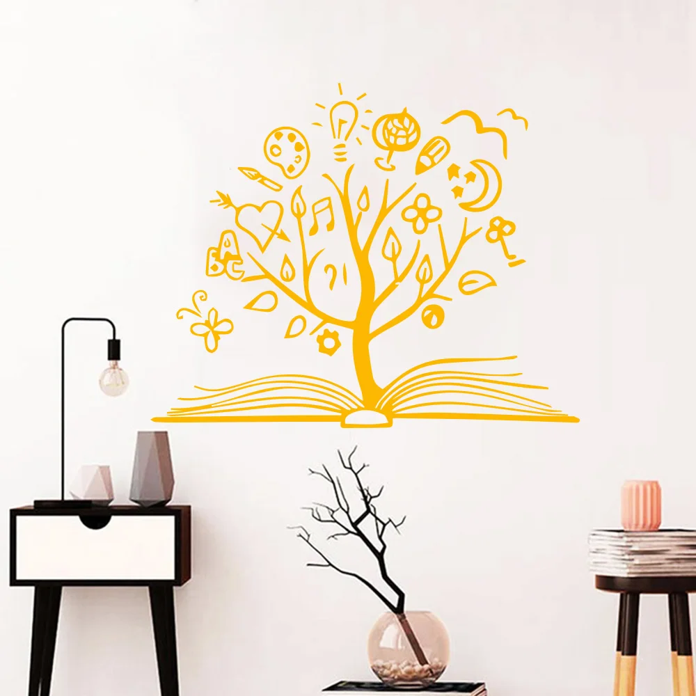 Новинка 2019 наклейка на стену с изображением дерева для книг библиотеки школы