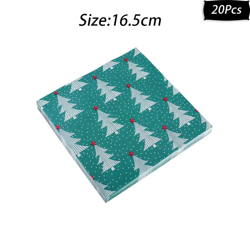 xmas napkins-23 WEIGAO 20 шт Рождественский Санта Клаус/Снеговик бумажные салфетки для декупажа день рождения декоративная ткань салфетки - Цвет: xmas napkins-23