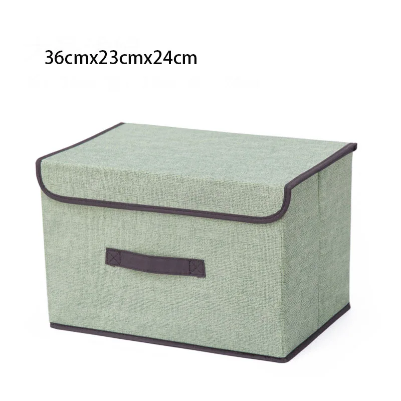 Large-Green Коробка для хранения с крышкой 2 размера одежда игрушечный перевод закуски разное Органайзер набор коробочки фабричного производства косметики бытовой сплошной цвет - Цвет: Large-Green