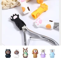 cat paw protective cover for cuticle nail nipper clipper claw silicone anti fall cover nail art tweezer dead skin scissors case