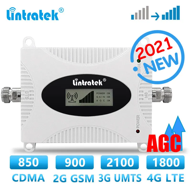 Lintratek LTE 4g сотовый GSM усилитель сигнала Cellphons 850 900 2100 1800 ретранслятор 3G мобильный