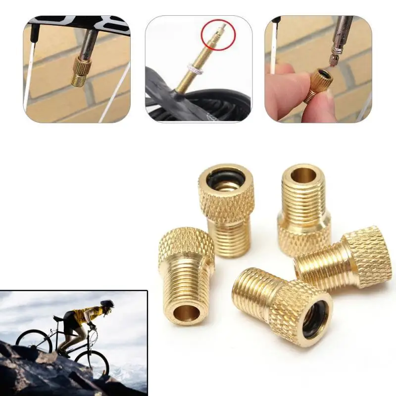 

5pcs Gold Presta Schrader Bicycle Bike Wheel Tyre Valve Pump Adapter Converter Bicycle Punp Tube Bicycle Pump Bicycle valve