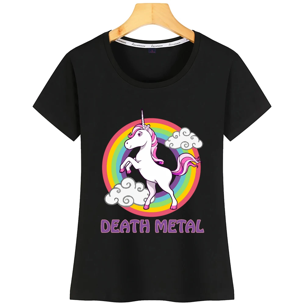 

Топы, футболка, женская модная белая футболка Death Metal на заказ