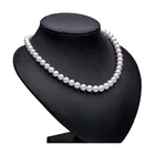 Ожерелье из белого пресноводного жемчуга около 8-9 мм, ювелирное изделие для женщин, классический подарок для помолвки