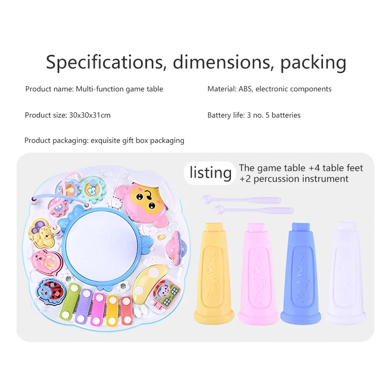 

Baby Toys Piano Infants Musical Instrument Learning Table Early Educational Study Activity Center Music Game Kids Children Gift