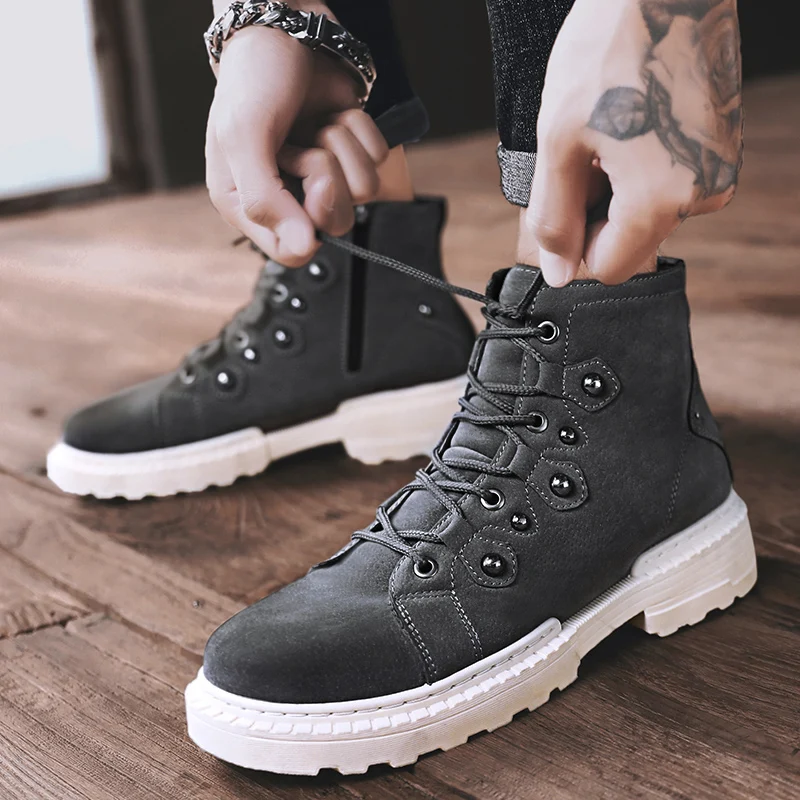 Осенние мужские ботинки новые мотоциклетные Martin челси повседневная обувь