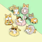 Эмалированные булавки с изображением щенка для отдыха плавания дайвинга детской корги мультяшная собака сумка лацкан булавка рубашка значок ювелирные изделия подарок для друзей