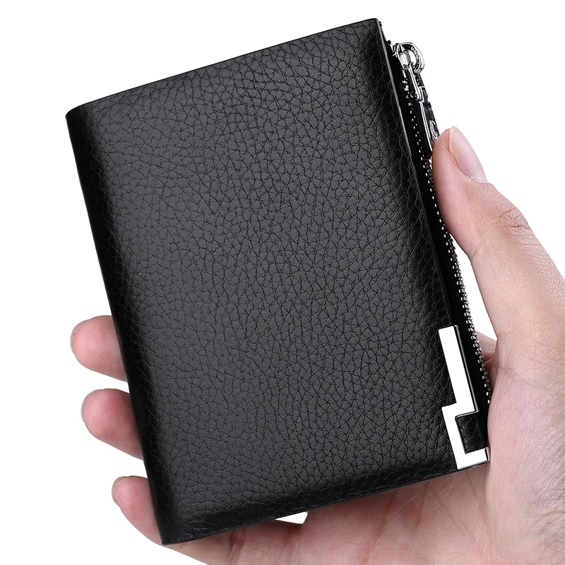 WILLIAMPOLO Men Wallet mens slim Credit Card Holder Bifold Genuine Leather mini Multi Card Case Slots Cowhide Leather Wallet