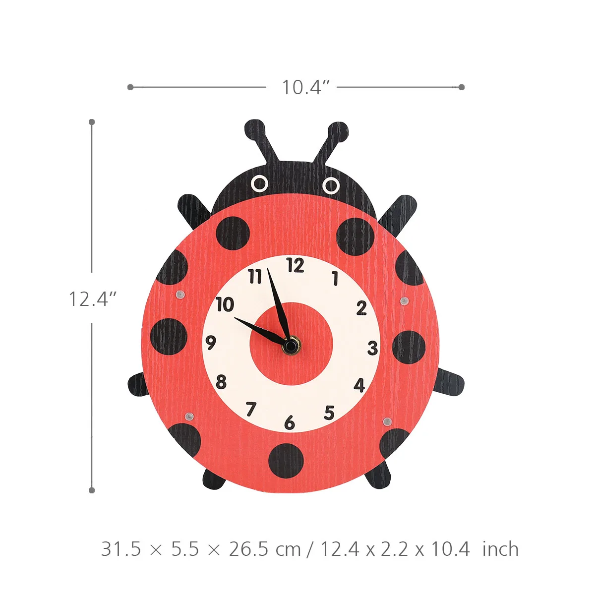 Cartoon Animal Clock Swinging Ladybug Wooden Wall for Kids Room Living Home Decor | Дом и сад