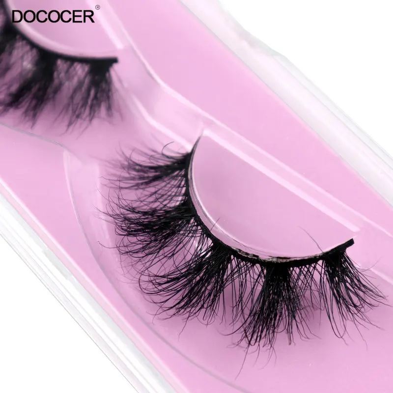 

DOCOCER Eyelashes 3D Mink Lashes Fluffy Soft Wispy Natural Cross Eyelash Extension Reusable Lashes Mink False Eyelashes