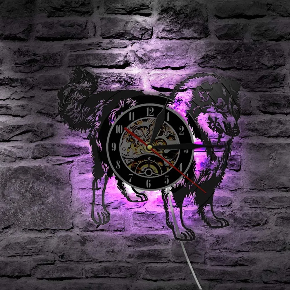 Настенные часы Schnauzer с изображением собаки виниловая пластина грубый колли клуб