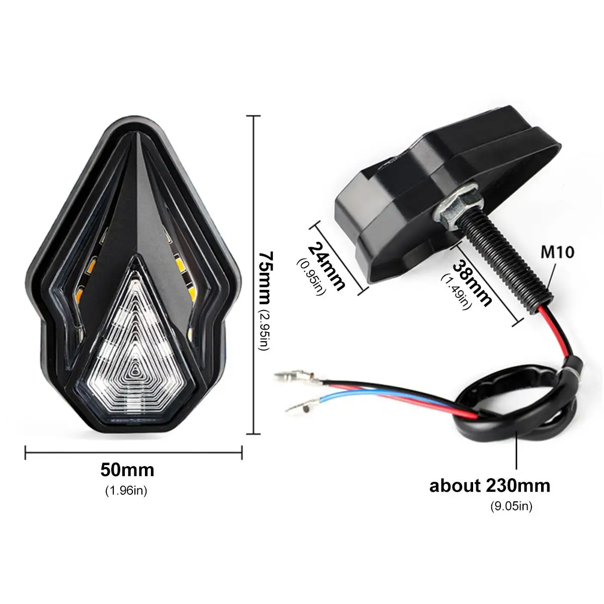 

2PCS LED Motorcycle Turn Signals Light Motorcycle Flashing Lights Motorcycle Sequential Flush Mount Turn Signal Red Yellow Light
