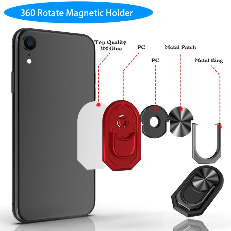 

Universal Finger Ring Car Phone Holder Air Vent Mount Stand For iPhone 360 Rotating Metal Cell Smart Phone For Samsung Car Ring