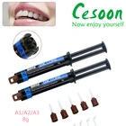 Композитная Смола Cesoon Dentex Dental Dual Cure Build Up A1A2A3, быстроотверждаемый сердечник + 10 наконечников светильник и самоотверждаемый)