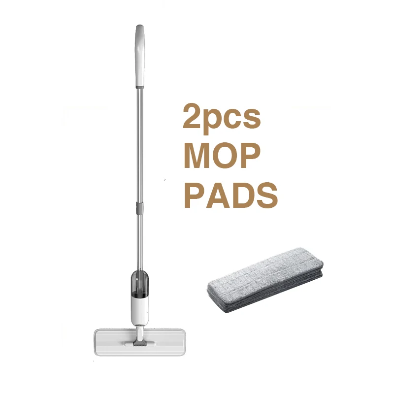 with 2pcs Mop Pads Вода спрей Швабра для пола 360 Вращающийся микрофибры отжим на плоской подошве распыления уборочная машина из ультратонкого волокна дома Кухня с изображением деревянного пола и чистящее средство - Цвет: with 2pcs Mop Pads