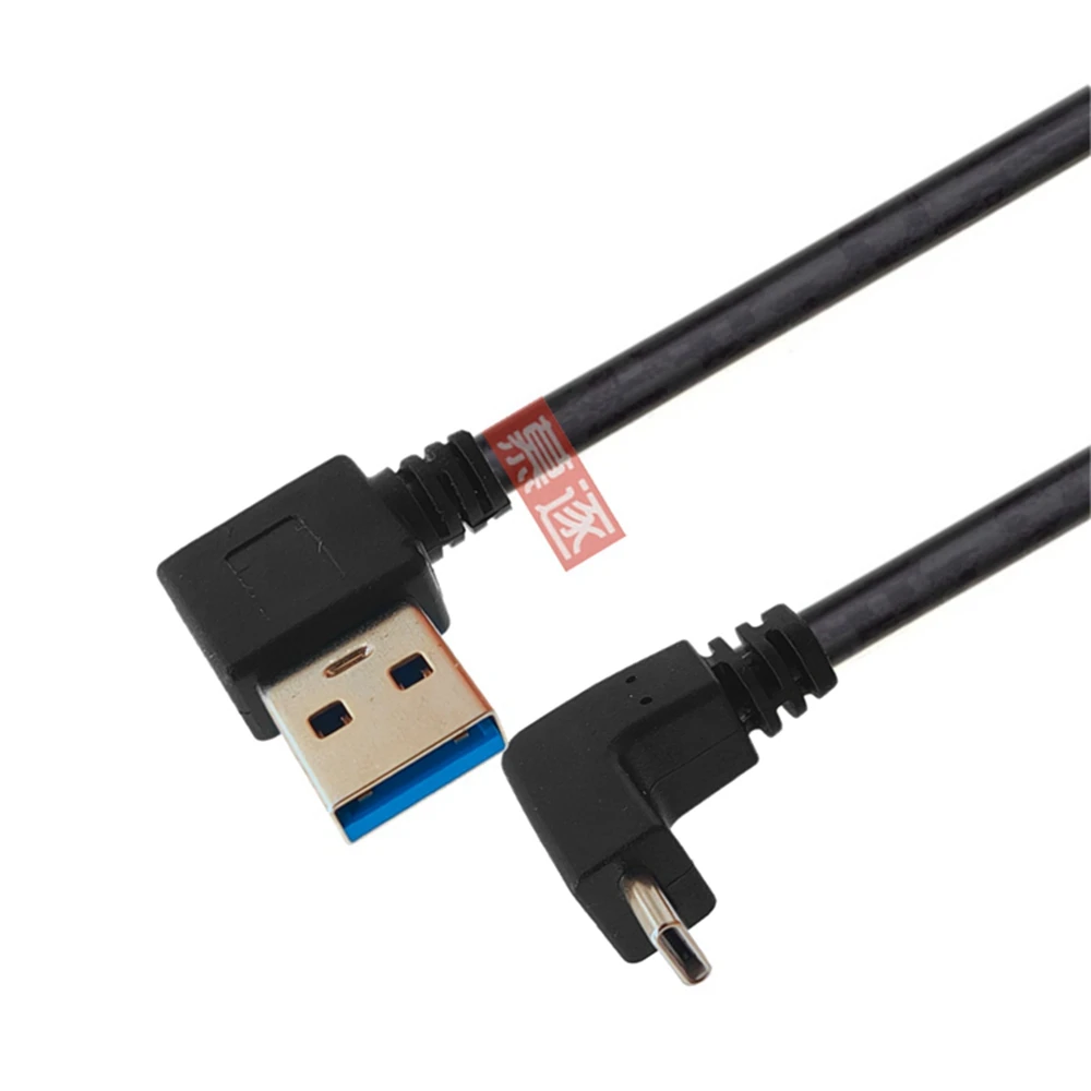 Фото Rechten Winkel USB Type C Ladegerät Kabel Schnelle Lade 90 Grad Type-C Daten Kabel для LG V40 V35 thinQ V30 Q7 G7 G6 G5 1M №1
