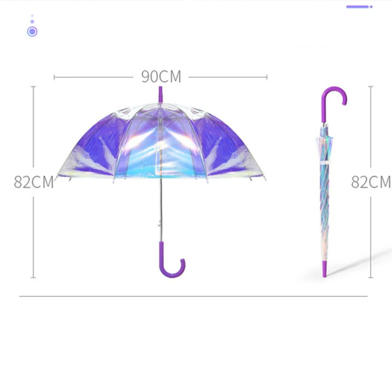 Модный прозрачный зонт с лазерной радужной оболочкой мисс Аполлон