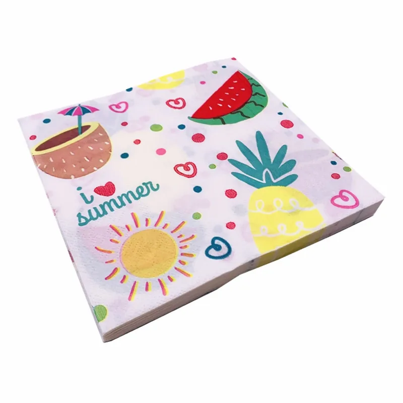 Бумажные салфетки с ананасом Гавайские украшения для дня рождения взрослые