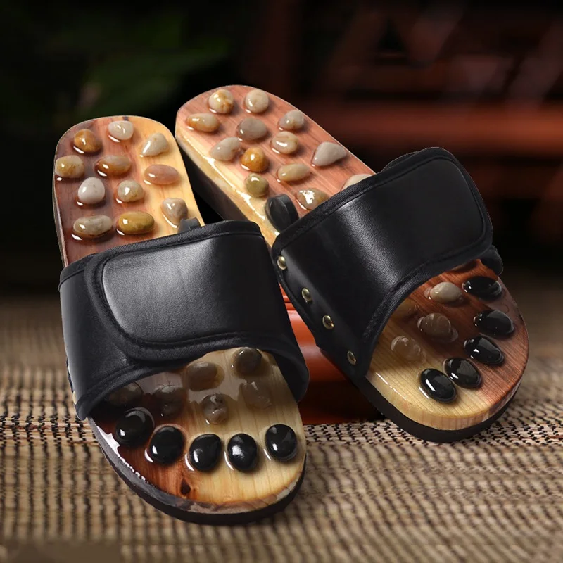 Мужские массажные тапки на мощеной подошве домашние мужские тапочки плоской