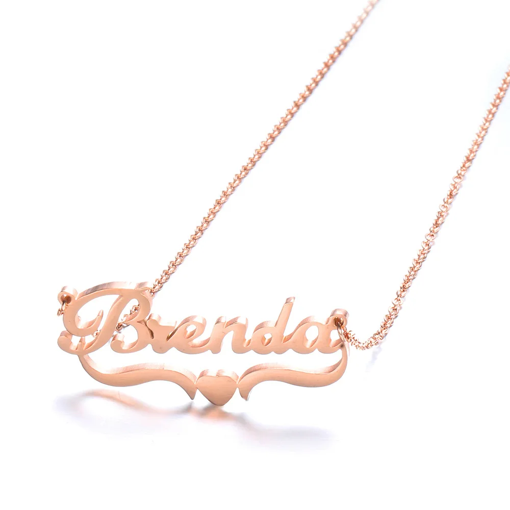 

Gold Color Stainless Steel English Lettered Clavicle Chain Name Necklace Holiday Gift Custom Jewelry