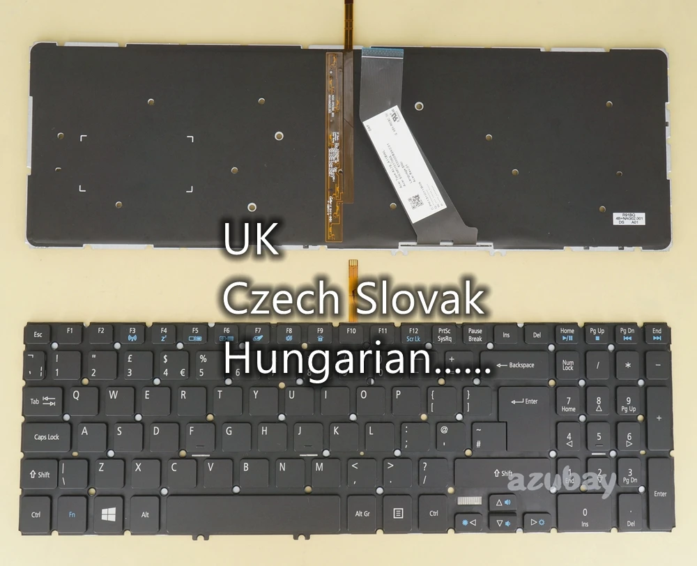 Английская Чешская Словацкая Венгерская клавиатура для Acer аналогичная