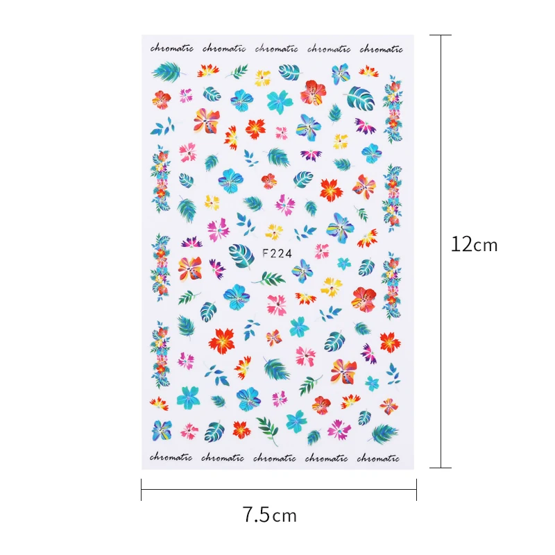 Красочные Водные Наклейки для ногтей цветок бабочка Павлин тропическая идея