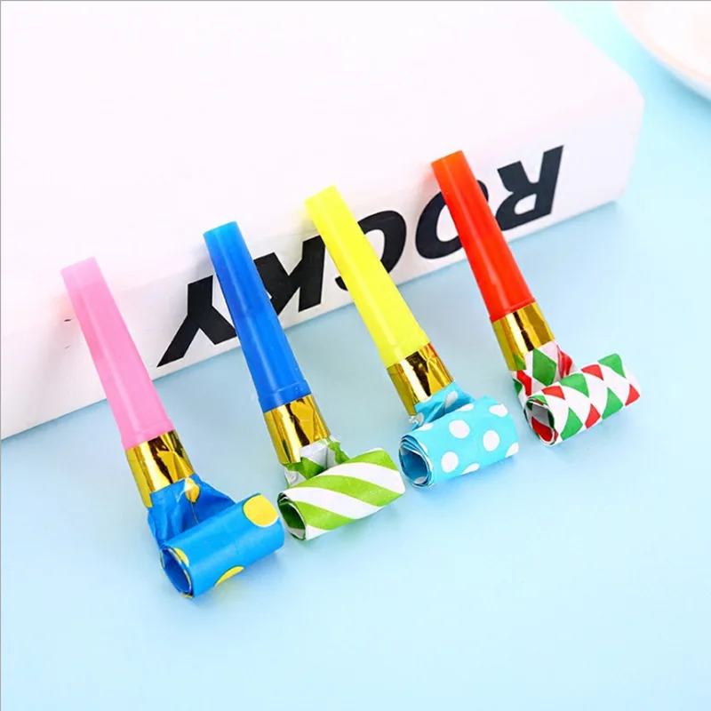 

10pcs Whistle Kids Plastic Blowing Dragon 6.5cm Blowing Long Nose Children's Whistle Birthday Party Cheerleading Props