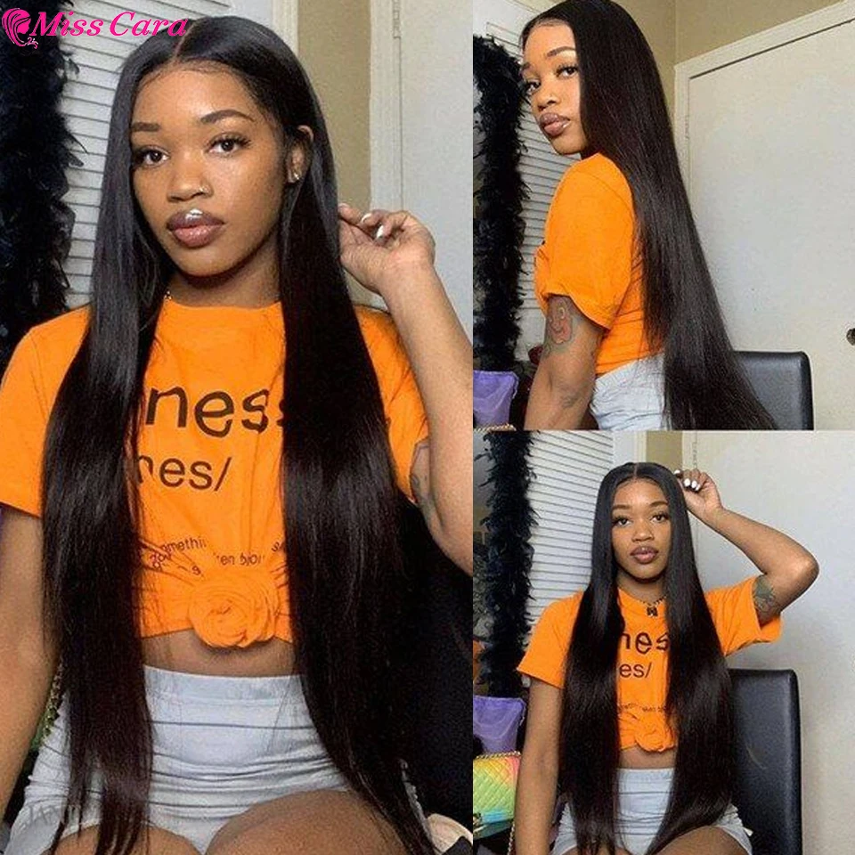

Peruvian Straight Lace Closure Wig Pre Plucked With Baby Hair Misscara Remy 100% Human Hair 4x4 Lace Closure Wig 13X1 T Part Wig
