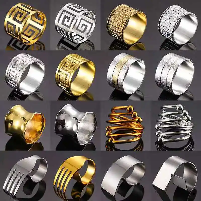 Творческий кольцо Металлическое для салфетки Кнопка салфетка тонком каблучке на