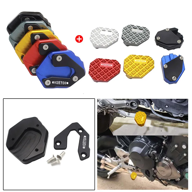 

SEMSPEED Motorcycle Kickstand Pad Rear Brake Lever Footpegs Enlarger Pads Kit For Yamaha XSR900 2016-2020 MT-09 FZ-09 XSR900
