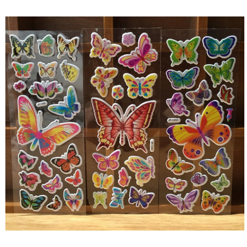 10 разных листов наклеек сделай сам Бабочка автомобиль животные девочки мальчики