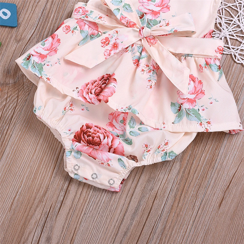 

Toddler Girls Clothes Set Baby Girl Sleeveless Romper Infant Newborn Bodysuits Headband Outfits Playsuit Jumpsuit Floral Clothes