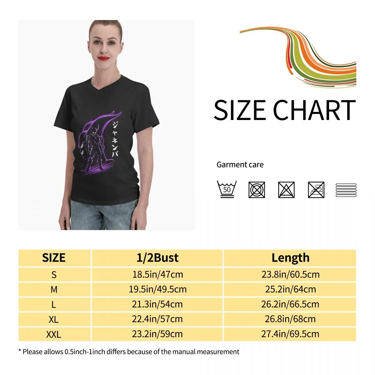 

Anime Fans Son Goku V womens T-shirt Soft and comfortable V-neck T-shirt with short sleeves