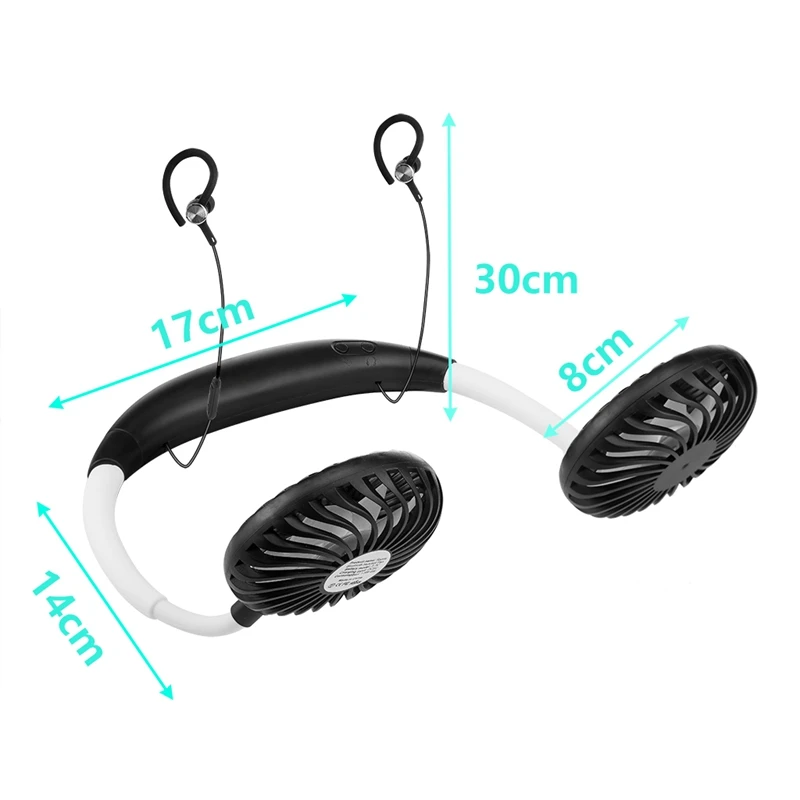 2 в 1 свободные руки шейный вентилятор Bluetooth 5 0 гарнитура Третья шестерня