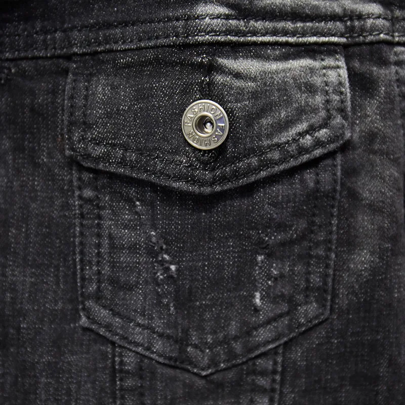 Куртка мужская джинсовая тактическая однотонная повседневная куртка пилота ВВС