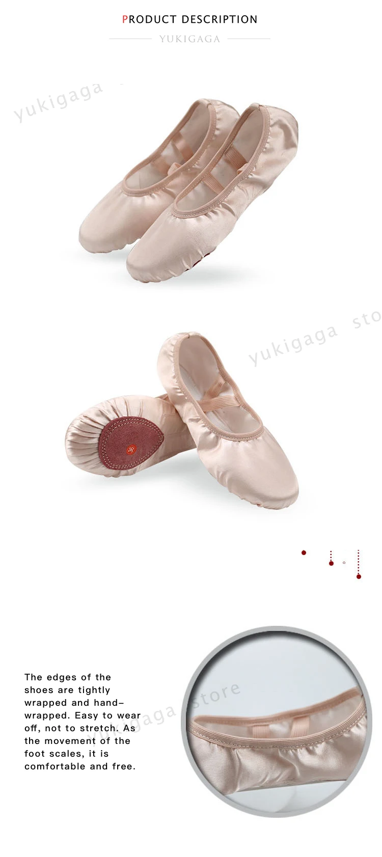 Yukigaga для женщин девочек pointe Профессиональный балетные костюмы танцевальная обувь с лентами для детей и взрослых a13c