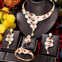 siscathy african dubai luxury zircon wedding jewelry set for women nceklace earrings rings bracelets female party accessory gift