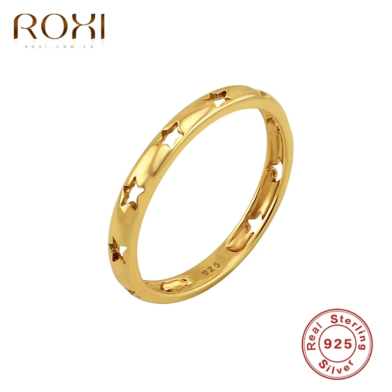 Женские золотые кольца ROXI с полыми звездами модные ювелирные украшения для